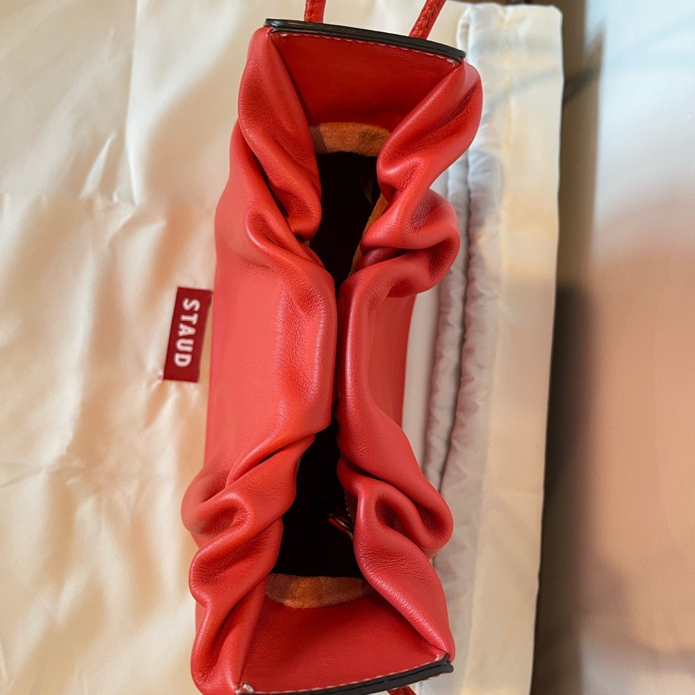 Staud Kiki Shoulder Bag Blood Orange - Picture 13 of 15